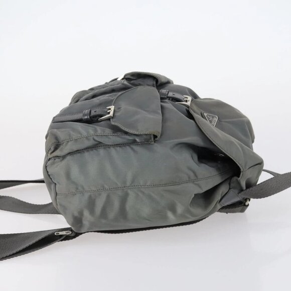 PRADA Backpack Nylon Gray Silver Auth kk572 main image 5